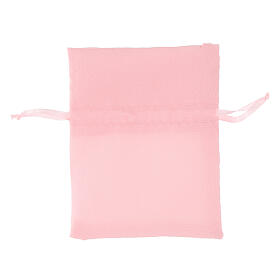 Sacola de cetim cor-de-rosa pequena 10x8 cm