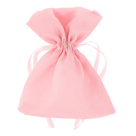 Small satin pink bag 10x8 cm