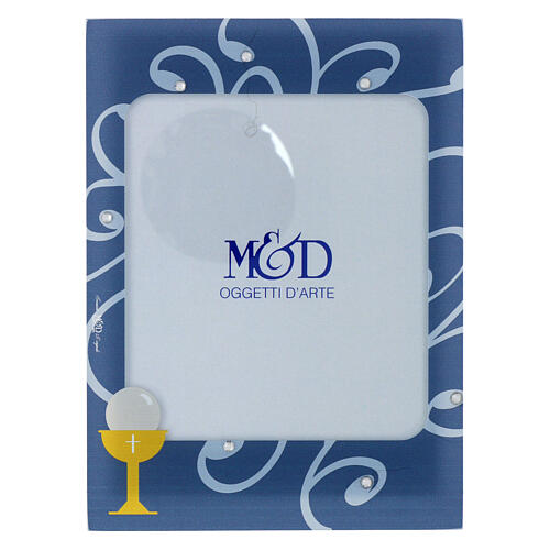 Blauer Bilderrahmen Erstkommunion 20x14 cm 1