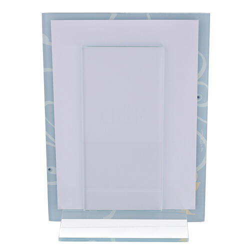 Light blue glass photo frame for First Communion, 7.5x5.5 in 2
