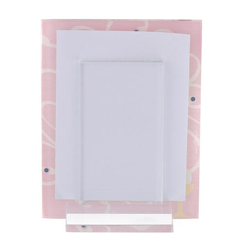 Pink glass photo frame for First Communion, 4x3 in 2