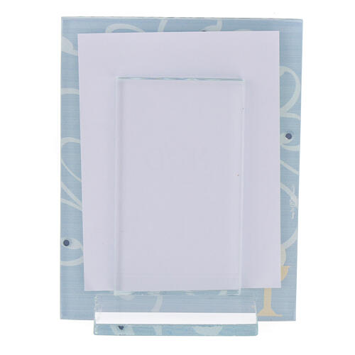 Blue glass photo frame for First Communion, 4x3 in 2
