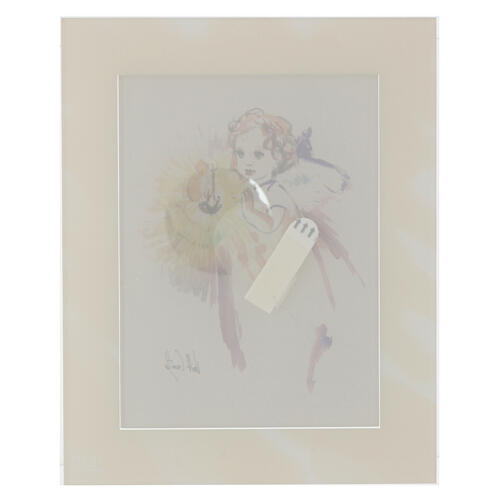 Watercolour print with ivory-coloured frame, Guardian Angel, 10x8 in 2