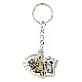 Confirmation keychain favor, miter and cross, height 4 cm