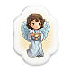 Shaped magnet of porcelain resin, angel with chalice, 2x2 in s1
