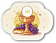 Shaped magnetic keepsake for First Communion, porcelain resin, 2x2 in s1