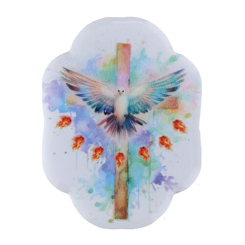 Resin keepsake of Confirmation, cloud with dove, 2x2 in 1