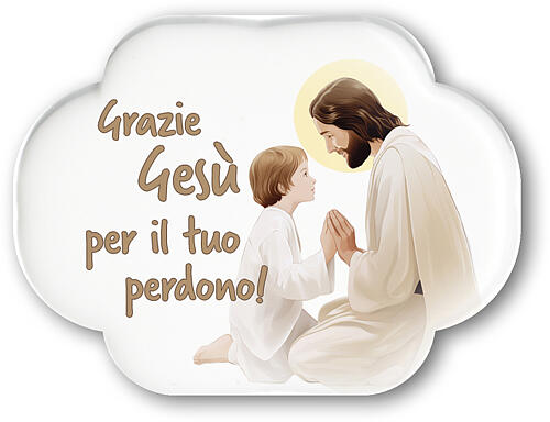 Andenken aus porzellanartigem Harz zur Erstkommunion Wolkenform 5x10 cm 1