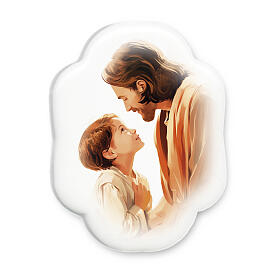 Andenken zur Erstkommunion aus Harz und Porzellan 6X5 cm