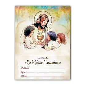 Diploma Comunión Jesús con niños coloreado 25x20 cm