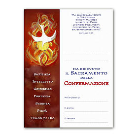 Diplôme Confirmation colombe moderne 25x20 cm