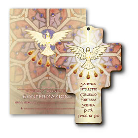 Souvenir Confirmation croix bois 15x10 cm