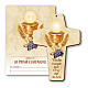 Remerciement Première Communion croix bois couleur ivoire 15x10 cm s1