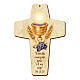 Remerciement Première Communion croix bois couleur ivoire 15x10 cm s2