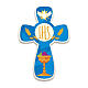 Blue porcelain resin cross, First Communion, 6x4 in s2