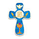 Croix en résine porcelaine bleu ciel Première Communion 15x10 cm s2