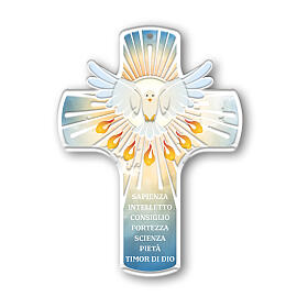 Souvenir Confirmation croix en résine porcelaine 12x10 cm