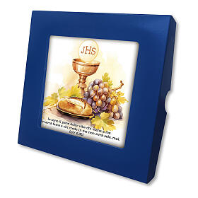 First Communion tile, chalice and resin, 4x4 in