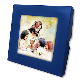 Płytka Jezus i dzieci, pamiątka Pierwszej Komunii, 10x10 cm