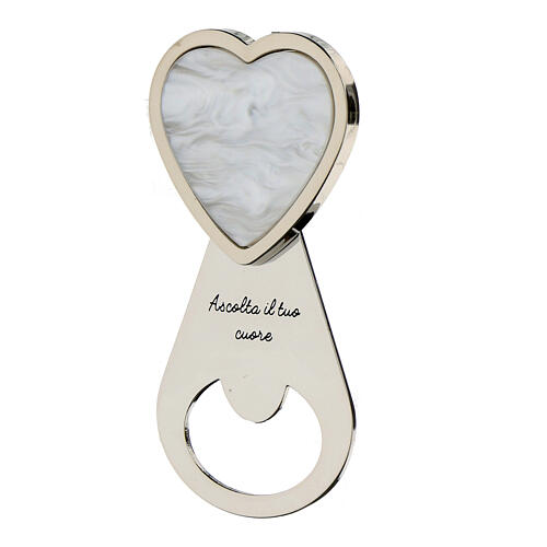 Heart-shaped bottle opener with inscription, religious favour, 4x2 in 2