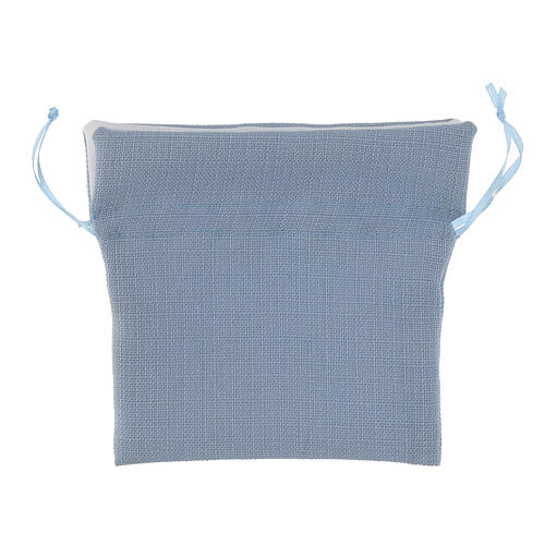 Sacchettino ricordino tipo lino azzurro 12x14 cm 1