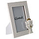 First Communion photo frame with angel, white and golden resin, 5x3.5 in s2