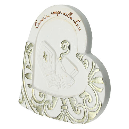 Heart-shaped favour, crosier and mitre 2
