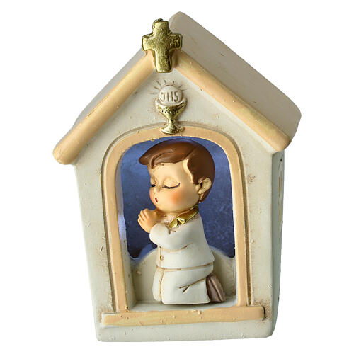 Gastgeschenk Kirche mit Junge im Gebet 1