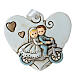 Heart-shaped wedding favour with newlyweds s1