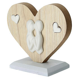 Heart-shaped favour with embracing couple, 4 in
