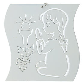 Girl praying wooden picture, 4 in