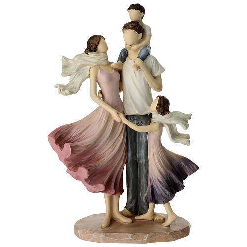 Famiglia 30 cm resina dipinta 1