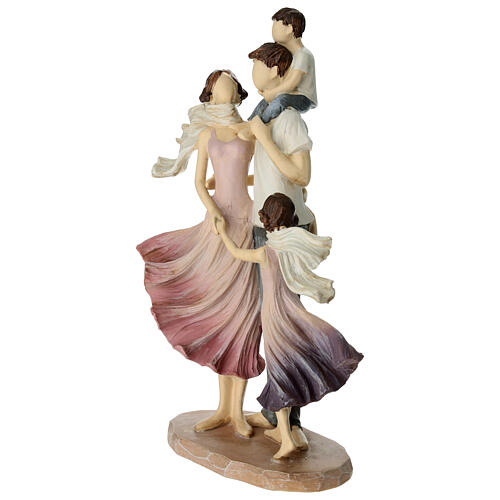 Famiglia 30 cm resina dipinta 2
