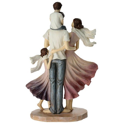 Famiglia 30 cm resina dipinta 4