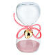 Pink sand hourglass with gold heart 8 cm s1