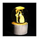 Bomboniera globo sposi cristallo base legno illuminata 9 cm s4