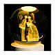 Crystal Globe Wedding Favor with Illuminated Wooden Base, 9 cm s3