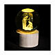 Illuminated crystal globe with Holy Family, wooden base, 3.5 in s2