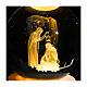 Crystal favour with Holy Family, wooden base and illuminated globe, 4 in s3