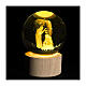 Holy Family Crystal Globe Wedding Favor with Illuminated Wooden Base, 11 cm s2
