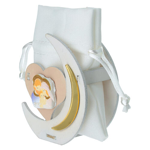 Confirmation Favor Crescent-Heart Holy Family, 8 x 6.5 cm, Wood 2