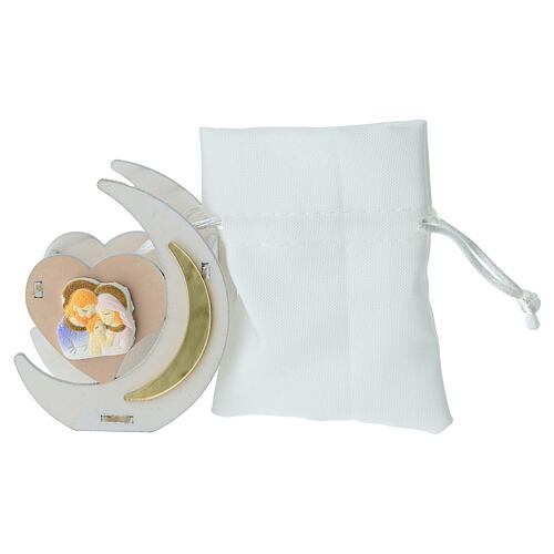 Confirmation Favor Crescent-Heart Holy Family, 8 x 6.5 cm, Wood 4