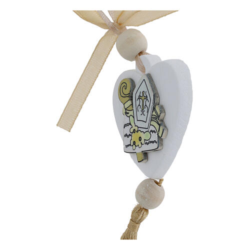 Lembrancinha Coração Crisma 5x5 cm resina 2