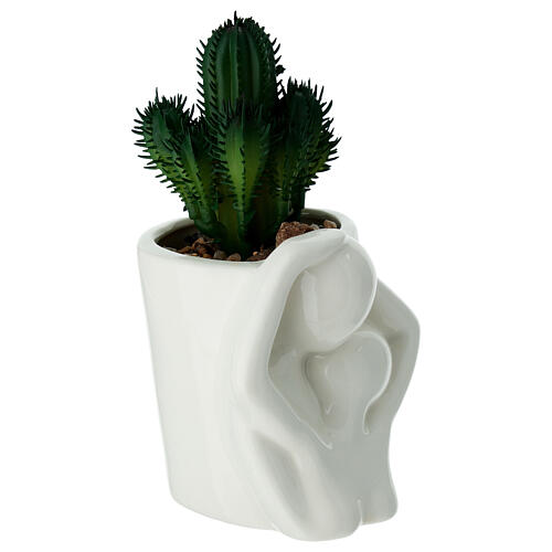 Set vaso assortito innamorati con cactus porcellana 15 cm 3