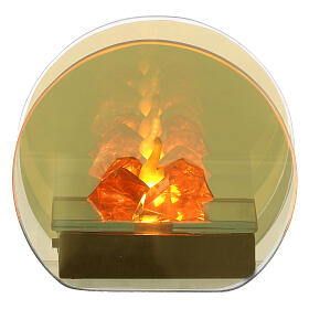 Lareira LED 10x5x11 cm vidro dourado