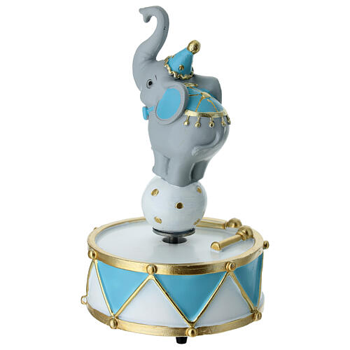 Bomboniera carillon con elefantino da circo 17 cm 3