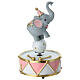 Boîte à musique souvenir avec éléphant de cirque rose 17 cm s1