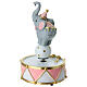 Boîte à musique souvenir avec éléphant de cirque rose 17 cm s3