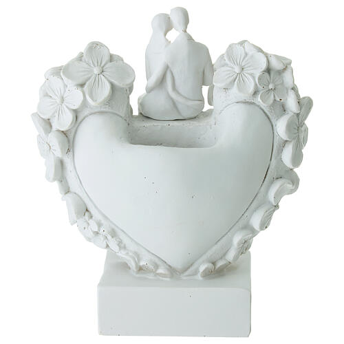 Remerciement cœur fleuri et deux amoureux 16 cm 4