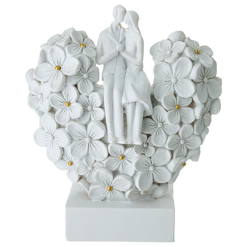 Lembrancinha coração florido e dois apaixonados 16 cm 1